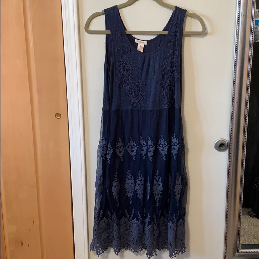 Sundance navy blue lace dress